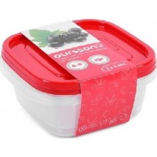 Посуда из пластика OURSSON CP1081S/RD наб. контейнеров квадрат. 2шт.х0,45л