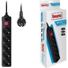сетевой фильтр BURO 500SH-10-B 10М 5 розеток черный