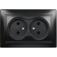 Розетка SMARTBUY (SBE-01b-10-S2-N-c) Венера, 1-местная, черный