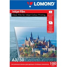 LOMOND Пленка A3, для струйной печати, 50л, прозрачный [0708315]