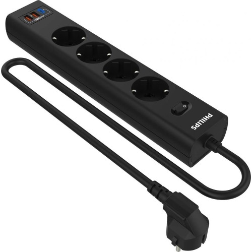 PHILIPS Сетевой фильтр CHP8246BA/51, 2м, черный