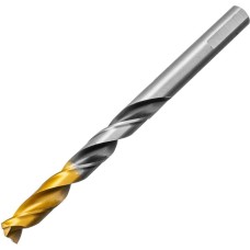DENZEL Сверло спиральное по металлу 9 x 125мм, Р6М5, Golden Tip, многогранная заточка 718284