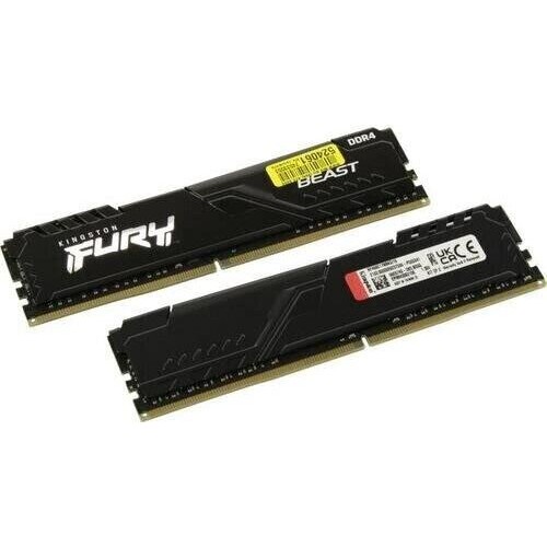 KINGSTON Память DDR4 2x8GB 3600MHz KF436C17BBK2/16 Fury Beast RTL Gaming PC4-28800 CL17 DIMM 288-pin 1.35В kit single rank с радиатором Ret KINGSTON Память DDR4 2x8GB 3600MHz KF436C17BBK2/16 Fury Beast RTL Gaming PC4-28800 CL17 DIMM 288-pin 1.35В kit single rank с радиатором Ret