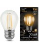 GAUSS Лампа филам. Filament 7Вт цок.:E27 свеча 220B св.свеч.бел.теп. (упак.:10шт) (103802107)