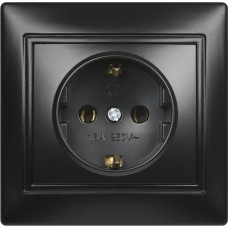 Розетка SMARTBUY (SBE-01b-16-S1-Z-c) Венера, 1-местная, черный