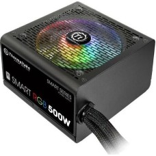 THERMALTAKE Блок питания ATX 500W Smart RGB 500 80+ white (20+4pin) APFC 120mm fan color LED 6xSATA RTL