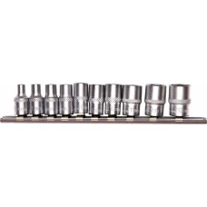 STELS Набор торцевых головок, 1/4, шестигранные, CrV, 10 шт, 4-13 мм 13602