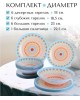 Набор стеклянной посуды LORAINE 30676 голубой,красный,оранжевый