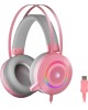 A4TECH Гарнитура игровая Bloody G521, для компьютера, мониторные, проводные, розовый [g521 ( pink )]