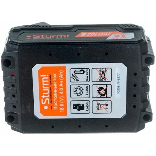 STURM! Батарея аккумуляторная STURM SBP1804, 18В, 4Ач, Li-Ion STURM! Батарея аккумуляторная STURM SBP1804, 18В, 4Ач, Li-Ion