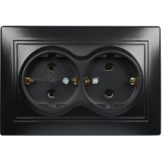 Розетка SMARTBUY (SBE-01b-16-S2-Z-c) Венера, 1-местная, черный