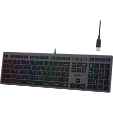 A4TECH Клавиатура Fstyler FX60H серый USB slim LED (FX60H GREY/NEON)