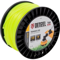 DENZEL Леска для триммера звезда, 3,0мм х 166м, на DIN катушке FLEX CORD 96288