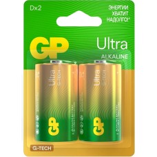 GP Батарея Ultra Alkaline 13AUA21-2CRSBC2 D (2шт) блистер