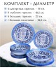 Набор стеклянной посуды LORAINE 30679 белый, синий,голубой