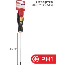 Отвертка REXANT (12-6405) Отвертка крестовая PH1х150мм, двухкомпонентная рукоятка