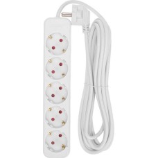 REXANT Удлинитель STANDARD 5 гнезд, 5м, 3х1,0мм², с/з, белый