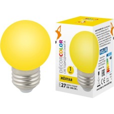 ЭЛЕКТРИКА VOLPE (UL-00005649) LED-G45-1W/YELLOW/E27/FR/С