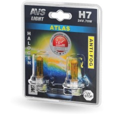AVS Галогенная лампа /ATLAS ANTI-FOG/желтый H7. 24V.70W.блистер 2шт