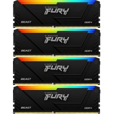 KINGSTON Память DDR4 4x8GB 3600MHz KF436C17BB2AK4/32 Fury Beast RGB RTL Gaming PC4-28800 CL17 DIMM 288-pin 1.35В kit single rank с радиатором Ret