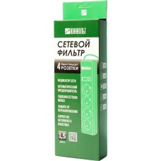 ЮНИВОЛЬТ Сетевой фильтр 00-00000386, 1.5м, белый