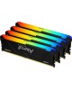 KINGSTON Память DDR4 4x8GB 3600MHz KF436C17BB2AK4/32 Fury Beast RGB RTL Gaming PC4-28800 CL17 DIMM 288-pin 1.35В kit single rank с радиатором Ret