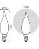 GAUSS Упаковка ламп LED E14, свеча на ветру, 9Вт, 104201209-D, 10 шт