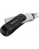SANDISK Флешка USB iXpand Go 64ГБ, USB3.0, черный и серебристый [sdix60n-064g-gn6nn]
