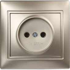 Розетка SMARTBUY (SBE-01c-10-S1-N-c) Венера, 1-местная, шампань