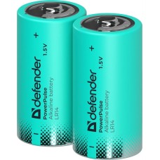 Батарейки DEFENDER (56214) LR14-2BL С, блистер, 2 шт., PowerPulse