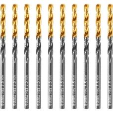 DENZEL Сверло по металлу, 3,5 мм, HSS-Tin, Golden Tip, 10 шт. 717207
