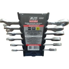 AVS TOOLS Набор ключей гаечных комбинированных трещоточных в пластике (8-17 мм) (6предметов) AVS K6N6P