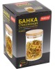 Стеклянная банка MALLONY Стеклянная банка для сыпучих продуктов с крышкой BAMBU, объем: 0,6 л (004450)
