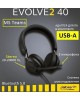 JABRA Гарнитура Evolve2 40, для контактных центров, накладные, проводные, черный [24189-999-999]