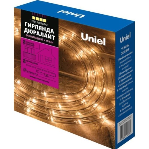Гирлянда UNIEL (UL-00008572) ULD-D50 8M/С08 IP44 WARM WHITE Гирлянда UNIEL (UL-00008572) ULD-D50 8M/С08 IP44 WARM WHITE