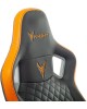 Кресло компьютерное игровое KNIGHT Кресло игровое Outrider, на колесиках, эко.кожа, черный/оранжевый/оранжевый [ outrider bo]