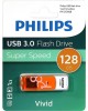 Флешка PHILIPS 128Gb VIVID3.0 Белый/Оранжевый (FM12FD00B/97)