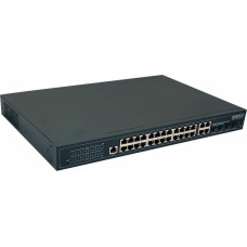 OSNOVO Коммутатор SW-8244/L(400W) (L2) 28x1Гбит/с 4xКомбо(1000BASE-T/SFP) 24PoE+ 400W управляемый