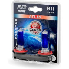 AVS Галогенная лампа ATLAS/5000К/ H11.12V.55W.блистер 2шт