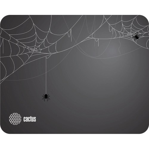 CACTUS Коврик для мыши Spider gray черный, ткань, 250х200х3мм [cs-mp-d13s]