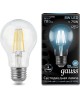 GAUSS Лампа филам. 8Вт цок.:E27 шар 220B 4100K св.свеч.бел.нейт. A60 (упак.:10шт) (102802208)