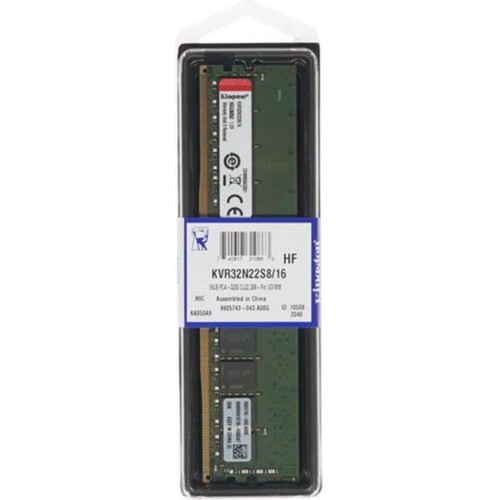 Kingston DDR4 DIMM 16GB KVR32N22S8/16 PC4-25600, 3200MHz, CL22 Kingston DDR4 DIMM 16GB KVR32N22S8/16 PC4-25600, 3200MHz, CL22