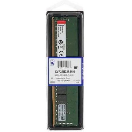 Kingston DDR4 DIMM 16GB KVR32N22S8/16 PC4-25600, 3200MHz, CL22 Kingston DDR4 DIMM 16GB KVR32N22S8/16 PC4-25600, 3200MHz, CL22