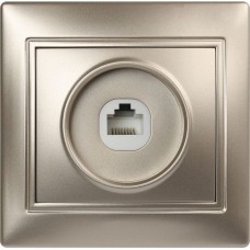 Розетка SMARTBUY (SBE-01c-S1-RJ) Венера, 1-местная, шампань