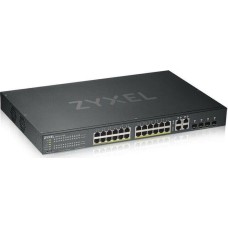ZYXEL Коммутатор GS192024HPV2-EU0101F (L2) 24x1Гбит/с 4xКомбо(1000BASE-T/SFP) 24PoE+ 375W управляемый