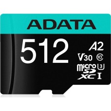 A-DATA Флеш карта microSDXC 512GB AUSDX512GUI3V30SA2-RA1 Premier Pro + adapter