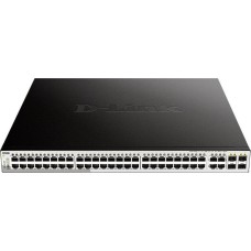 D-LINK Коммутатор DGS-1210-52MP/F (L2) 48x1Гбит/с 4xКомбо(1000BASE-T/SFP) 4SFP 48PoE 370W настраиваемый