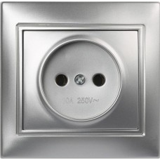 Розетка SMARTBUY (SBE-01s-10-S1-N-c) Венера, 1-местная, серебро
