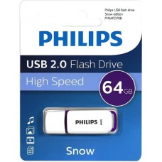 Флешка PHILIPS 64Gb SNOW2.0 Белый/Фиолетовый (FM64FD70B/97)