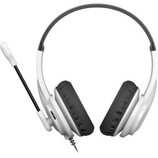 A4TECH Наушники с микрофоном HS-10 черный/белый 2м накладные оголовье (HS-10/3.5MM PLUG/BLACK + WHITE)